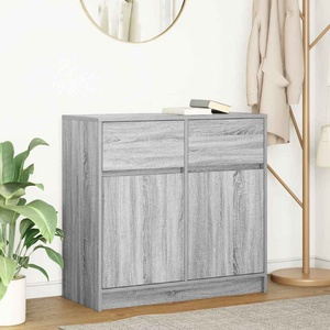 vidaXL Бюфет с чекмеджета, сив сонома 80x34x76 см инженерно дърво (861540)