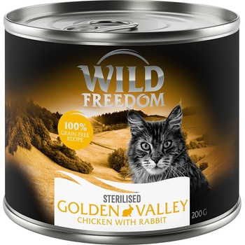 Wild Freedom 10% намаление! 6 x 200 г / 400 Wild Freedom Adult Sterilised без зърно - Golden Valley заешко и пилешко (6 г)