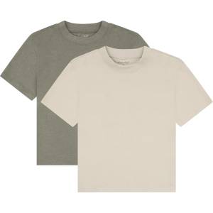 Minymo Детска тениска Minymo Kid's T-Shirt S/S Loose Fit 6683 (2-Pack) T-shirt - Vetiver - размер 140 (EU) (704-5928-0221)