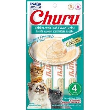INABA Cat Churu пюре - пиле и рак 4 x 14 г