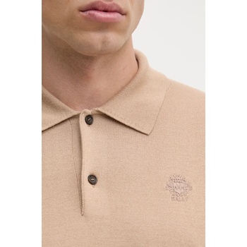 Bally Вълнен пуловер Bally мъжки в бежово от лека материя MKN05B (MKN05B)