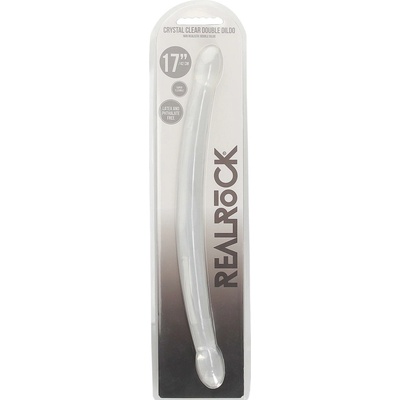 RealRock Crystal Clear 17″ obojstranné dildo 42,5 x 2,3–3,2 cm