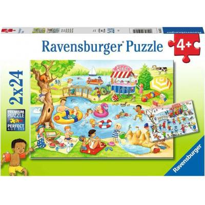 Ravensburger - Puzzle 2x24 Swimming at the Lake - 40 - 99 piese