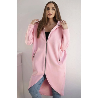 Kesi 9313SVRU Dámska Oversize dlhá zateplená mikina svetlo ružová