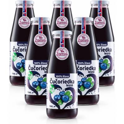 Zamio Čučoriedka 100% šťava 6 x 700 ml