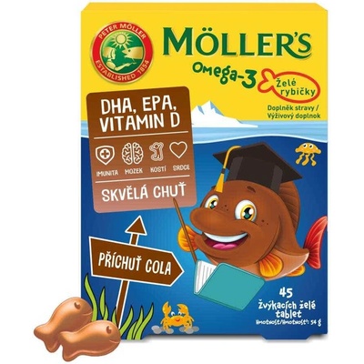Mollers Omega-3 želé rybičky Cola 45 tablet