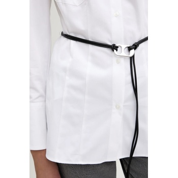 HUGO BOSS Памучна риза hugo дамска в бяло със стандартна кройка с класическа яка 50543364 (50543364)