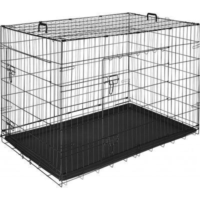 Tectake skládací klec pro psy luna skládací se 2 dveřmi 121,5 x 75,5 x 80,5 cm