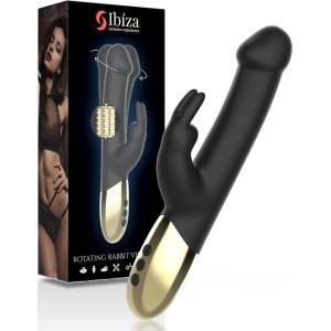 IBIZA Rotating Rabbit Vibrator Black