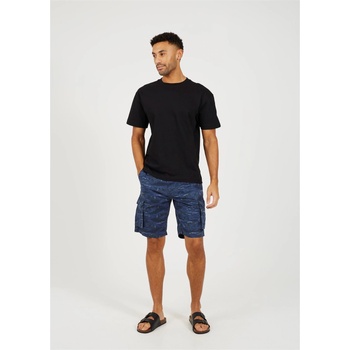 Image 1 of Brave Soul Къси панталони Brave Soul Tonal Palm Tree Print Shorts - Navy Print