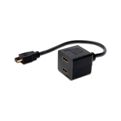 Digitus Kabel HDMI Y-rozbočovač, HDMI TypeA - 2x HDMI Typ A, 0,2m, CU, AWG30, stíněný, M / F, UL, pozlacený, černý AK-330400-002-S – Zbozi.Blesk.cz