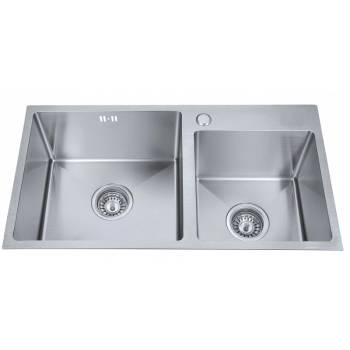 Image 1 of Inter Ceramic Кухненска мивка ICK 7822 ROUND, Inter Ceramic, неръждаема стомана, със сифон, 84x49х11.4см (7822 ROUND)