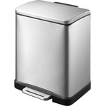 EKO-Europe Кош за отпадъци EKO E-CUBE с педал (12 л) - хром мат (EKO 926812 - Matt s/s)