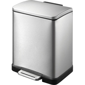 EKO-Europe Кош за отпадъци EKO E-CUBE с педал (12 л) - хром мат (EKO 926812 - Matt s/s)