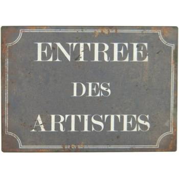 Antic Line Метална табела 21x15 cm Entrée des Artistes - Antic Line (DEC9714)