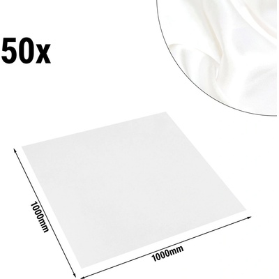 G.Gastro 50 ks Damaškový běhoun Porto Diamant hladký saténn 220g/m² 100x100 cm Bílý D9783341
