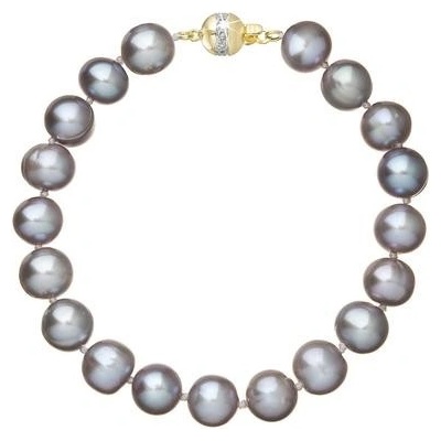 Pavona perlový náramek z říčních perel se zapínáním ze 14 karátového zlata 923010.3/9266A grey