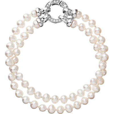 Pavona perlový dvouřadý z pravých říčních perel bílý 23013.1