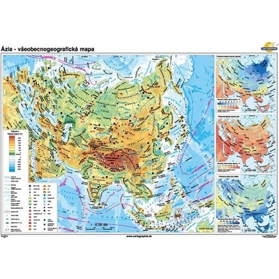 Cartographia Ázia - všeobecnogeografická mapa (160x120 cm – 1:10200000), nástenná, fóliovaná, lištovaná
