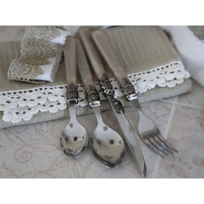Chic Antique Sada príborov Silver deco Champagne 16 ks