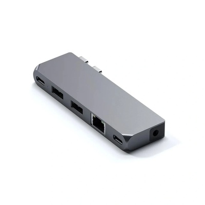 Satechi Докинг станция Satechi Pro, Алуминиев мини хъб, 1xUSB4 96W, 1xHDMI 6K 60Hz, 2xUSB-A 3.0, 1xEthernet, 1xUSB-C, 1xAudio, Сребрист (ST-UCPHMIS)