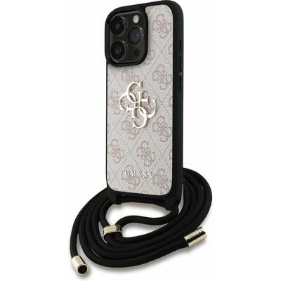 GUESS PU 4G Metal Logo Crossbody Ремък Заден капак за iPhone 16 Pro Max Розово Guess | Lilav | ЖЕНИ | UNI