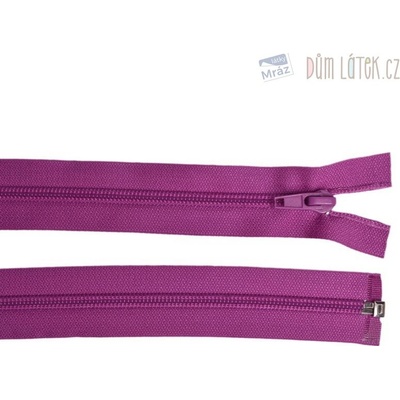 Zips špirálový 6mm deliteľný 50cm tmavo cyklámenový
