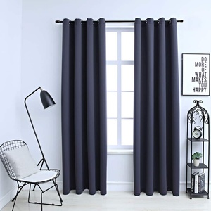 Pure Line Home Плътни завеси в цвят антрацит с метални халки, 2 бр. , 140 x 175 см - zalegloto - 46,94 лв
