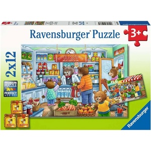 Ravensburger - Puzzle 2x12 Let's Go Shopping - 1 - 39 piese