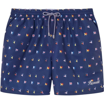 Faconnable Бански гащета Façonnable Flags swimming shorts - Blue (Marine Blue)
