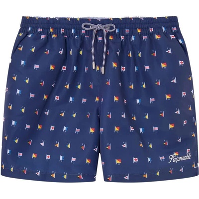 Faconnable Бански гащета Façonnable Flags swimming shorts - Blue (Marine Blue)