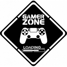 Gravon Samolepka na zeď Gamer zone Barva: Bílá, Rozměry samolepky, rozměry 20 x 19,5 cm