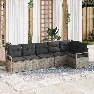 vidaXL Комплект дивани 6 pcs Сив полиратан (3346399)