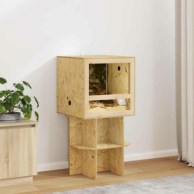 VidaXL terárium z OSB hnědé s policemi 50 x 50 x 100 cm 9799.3397887