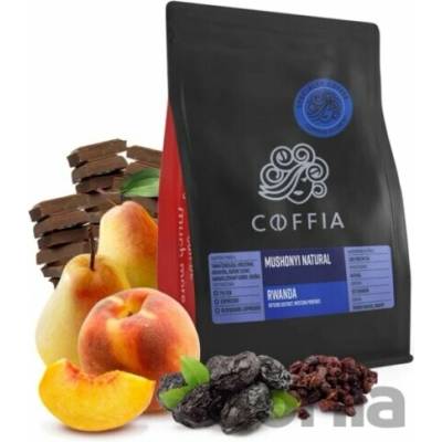 COFFIA Rwanda Mushonyi Natural výberová zrnková espresso 250 g
