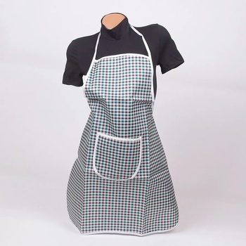 Image 1 of Престилка за готвене с кариран десен в зелено, бяло и черно