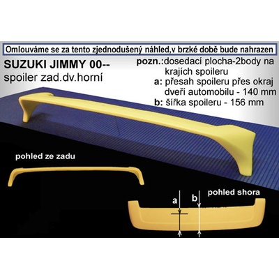 Spoiler zadných dverí horný SUZUKI Jimny 2000