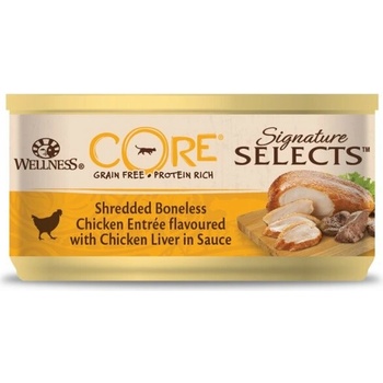 Wellness Core Cat Signature Selects kurací kusky s kuracou pečeňou v omáčke 79 g