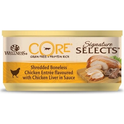 Wellness Core Cat Signature Selects kurací kusky s kuracou pečeňou v omáčke 79 g