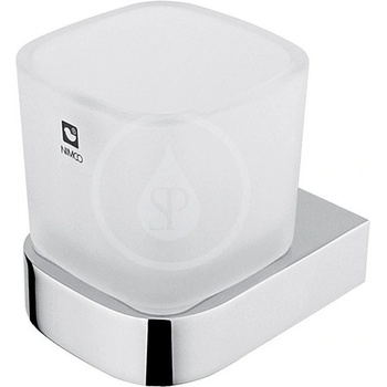 Nimco Nikau Pohárik na kefy a pastu s držiakom, matné sklo/chróm NK 30058C-26