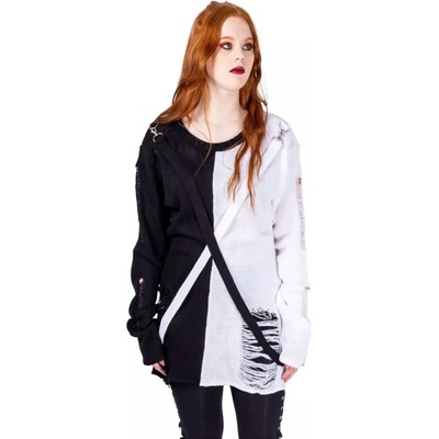 HEARTLESS дамски пуловер heartless - atelier - ЧЕРНО БЯЛА - poi1268