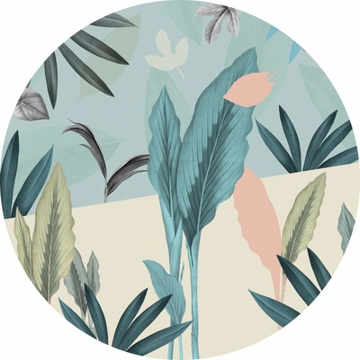 Komar Samolepicí vliesová fototapeta Dot Pale Leaves pr. 125 cm