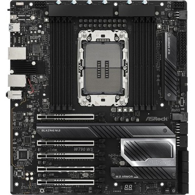 Дънна платка за сървър ASRock W790 WS R2.0, W790, LGA4677, DDR5, 1x 10GbE LAN, 1x 2.5GbE LAN, 8x SATA 6Gb/s, 4x M. 2, 1x U. 2, RAID 0/1/5/10, 1x USB 3.2 Gen 2x2 Type-C, 2x USB 3.2 Gen 2 Type-A, E-ATX (90-MXBP30-A0UAYZ)