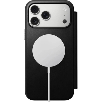 Nomad Кожен калъф (естествена кожа), тип портфейл с MagSafe за iPhone 17 Pro Max - Nomad Modern Leather Folio MagSafe Case (черен) (NM014148858)