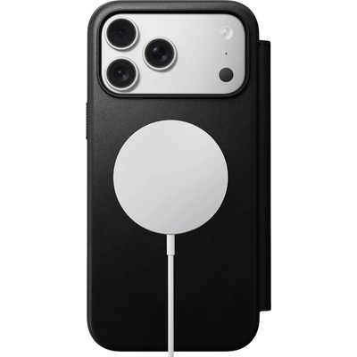 Nomad Кожен калъф (естествена кожа), тип портфейл с MagSafe за iPhone 17 Pro Max - Nomad Modern Leather Folio MagSafe Case (черен) (NM014148858)