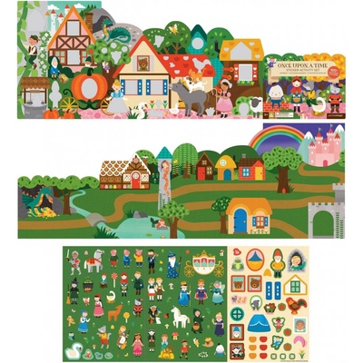 Petit Collage Znovupoužitelné samolepky se scénou Bylo nebylo