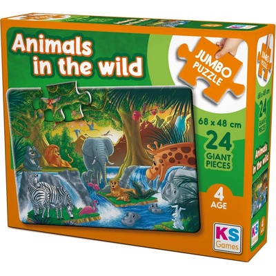 KS Games Пъзел KS Games от 24 XXL части - Диви животни (JP31008)