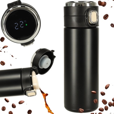 KIK Termohrnek s náustkem LED termoska černý 420 ml