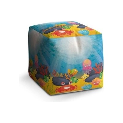 SABLIO Taburet Cube Podmořský svět: 40x40x40 cm