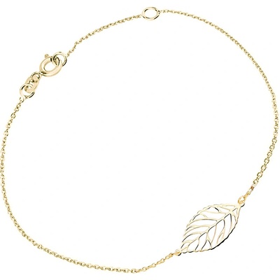 Cutie Jewellery Půvabný dámský náramek ze žlutého zlata Lístek Z0131-60-X-1